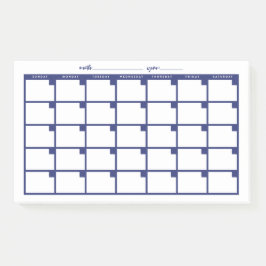 Undated Sticky Note Calendar - Navy Post-it Klebezettel