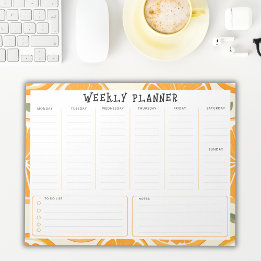 Undated Vertical Weekly Planner, Orange Border Notizblock