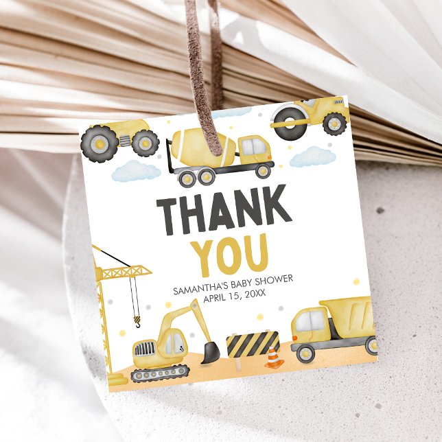 Under Construction Baby Shower Geschenkanhänger (Caution Baby Under Construction Baby Shower Favor Tags)