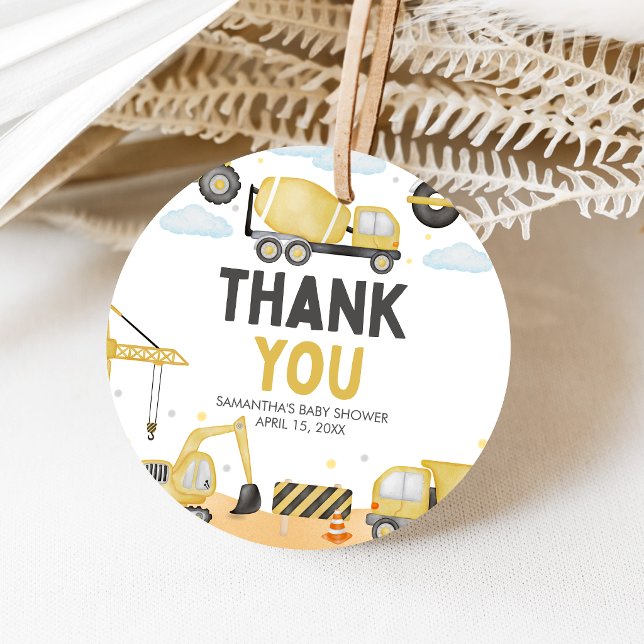 Under Construction Baby Shower Geschenkanhänger (Caution Baby Under Construction Baby Shower Favor Tags)