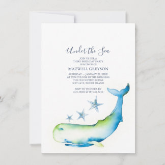 Under The Sea 3rd Invitation for Birthday Party Einladung