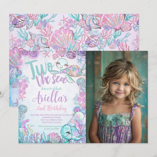 Under the Sea Animals Birthday Invitation Einladung (Vorne/Hinten)