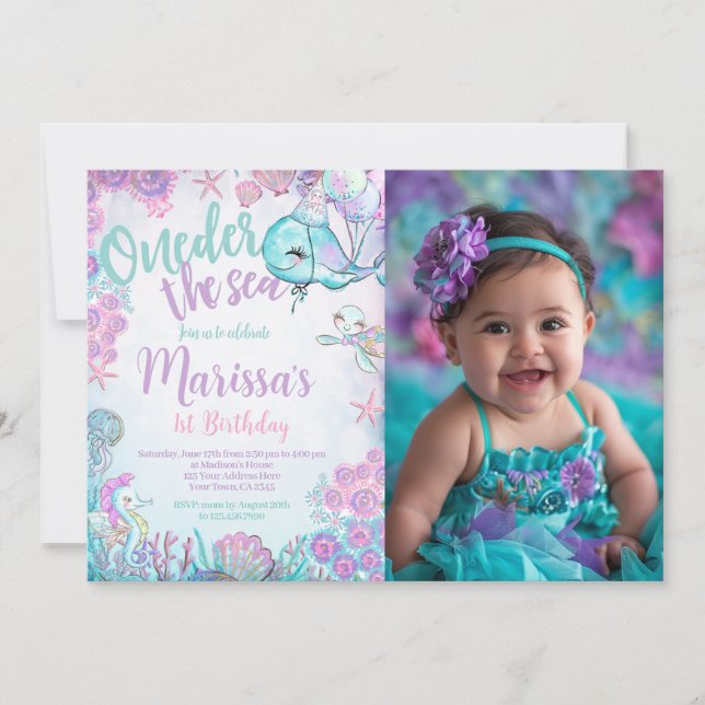 Under the Sea Animals Birthday Invitation Einladung (Vorderseite)