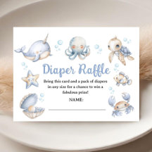 Under The Sea Baby Shower Blaue Windel-Raffle