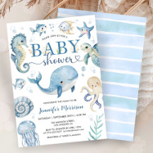 Under The Sea Baby Shower Boy Blue Ocean