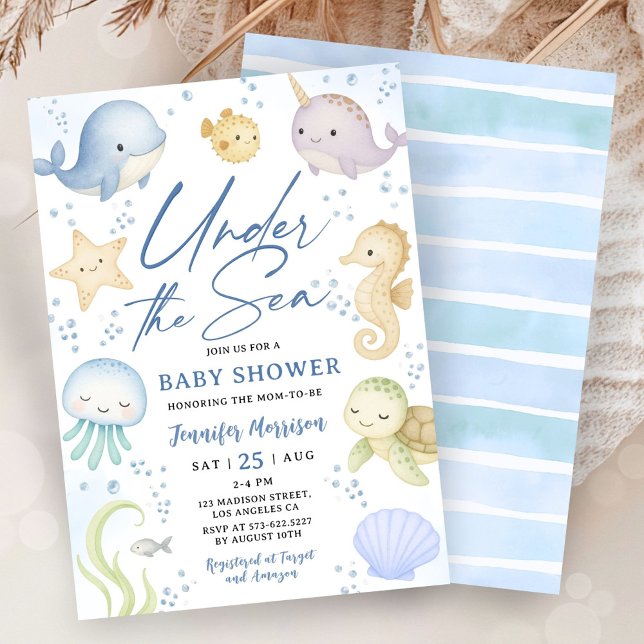 Under The Sea Baby Shower Cute Ocean Einladung (Von Creator hochgeladen)