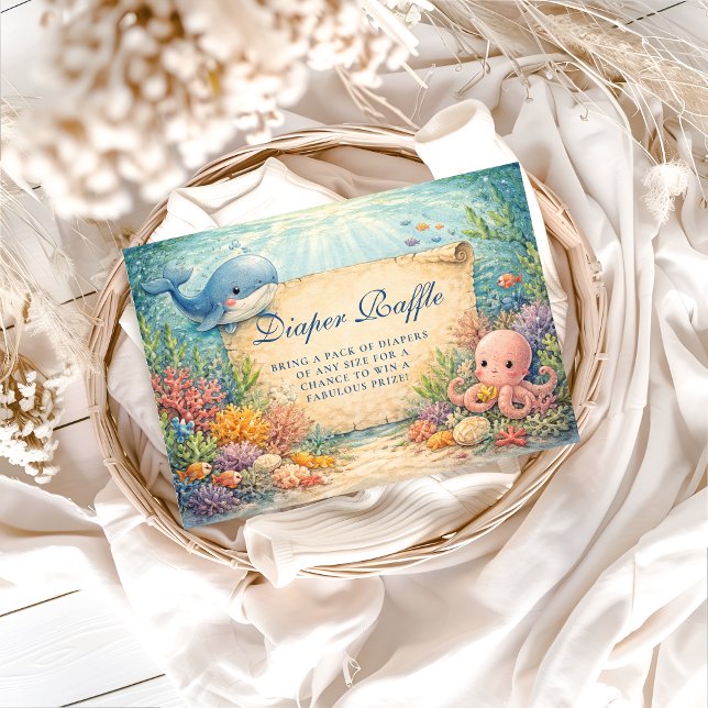 Under The Sea Baby Shower Diapper Raffle Begleitkarte (Von Creator hochgeladen)