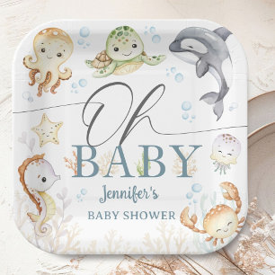 Under The Sea Baby Shower Geschlechtsneutraler Oze Pappteller