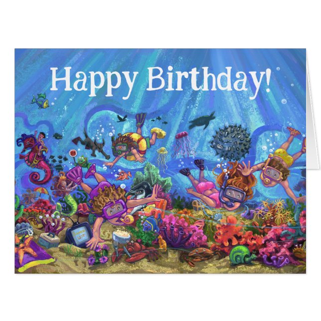 Under the Sea Birthday Card (Vorderseite (Horizontal))