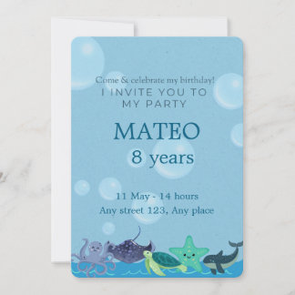 Under the Sea Birthday for Kids Einladung