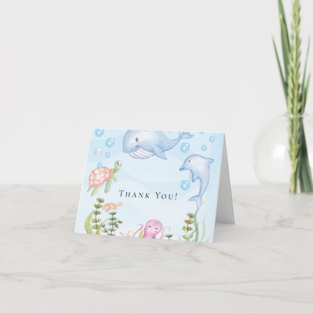 Under the Sea Boys Baby shower Merci Note (Devant)
