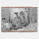 Under The Sea Dolphin Throw Blanket Decke<br><div class="desc">Black White Dolphin All Seasons Throw Blanket</div>