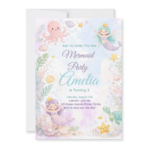 Under The Sea Mermaid Birthday Invitation