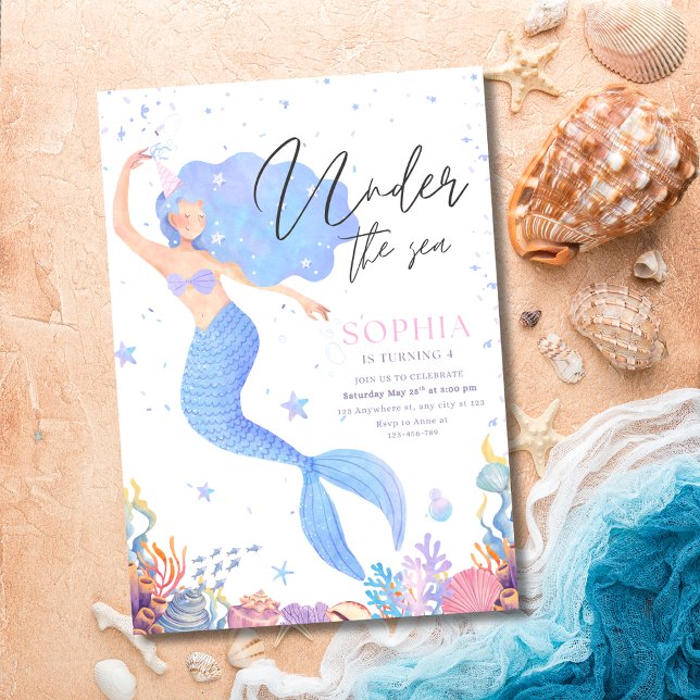 Under the Sea Mermaid Birthday Invite, Ocean Girls Einladung (Von Creator hochgeladen)