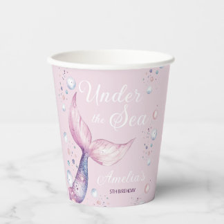 Under The Sea Mermaid Girl Birthday Party Pappbecher