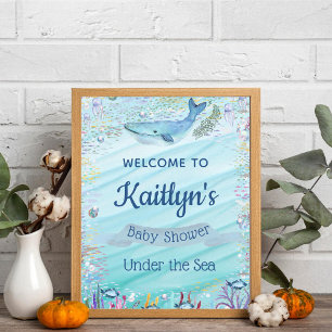 Under The Sea   Ocean Themed Baby Shower Welcome Poster