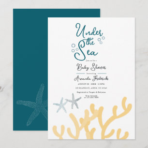 Under the Sea Ozean themed Baby Shower Einladung