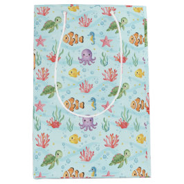 Under the Sea Party Colourful Ocean Creatures Mittlere Geschenktüte