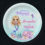 Under the Sea - Splish Splash - Mermaid Birthday Pappteller<br><div class="desc">Add a special touch to your table with these enchanting "paper plates". Featuring a beautiful Baby Mermaid, a cute turquoise octopus, and colorful sea creatures, they're the perfect combination of magic and fantasy. Ideal for a "Let's Be Mermaids" birthday party, a tropical ocean-themed party, an Under the Sea Mermaid birthday,...</div>