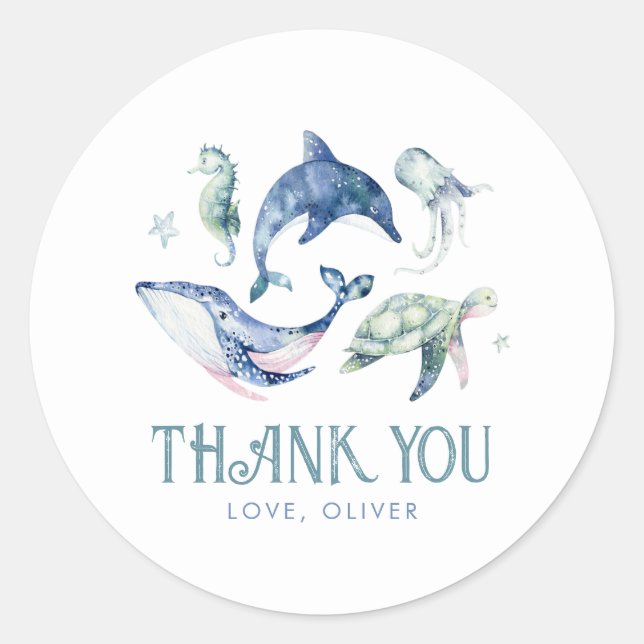 Under the Sea Thank You Stickers (Vorderseite)