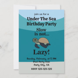Under The Sea Turtle Funny Birthday Party Einladung