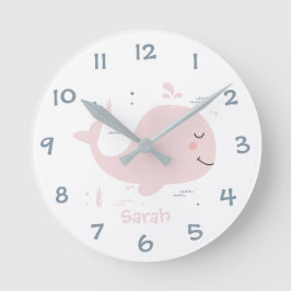 Under the Sea Whale Kids Nursery Wall Clock Runde Wanduhr