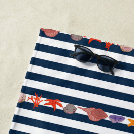 Under the sea with nautical stripes strandtuch