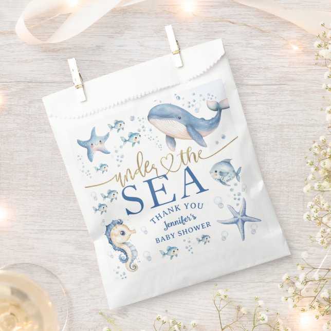 Under The SeaBaby Shower Boy Blue Ocean Geschenktütchen (Ausgeschnitten)