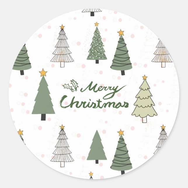 Under the Snowy Trees – Christmas Runder Aufkleber (Vorderseite)