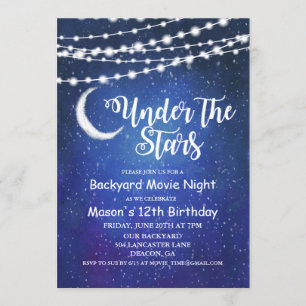 Under the Stars Jardin Movie Night Invitation