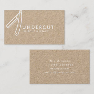 Undercut-Barbier-Rasierer-Logo Kraft Geschäftskart Visitenkarte
