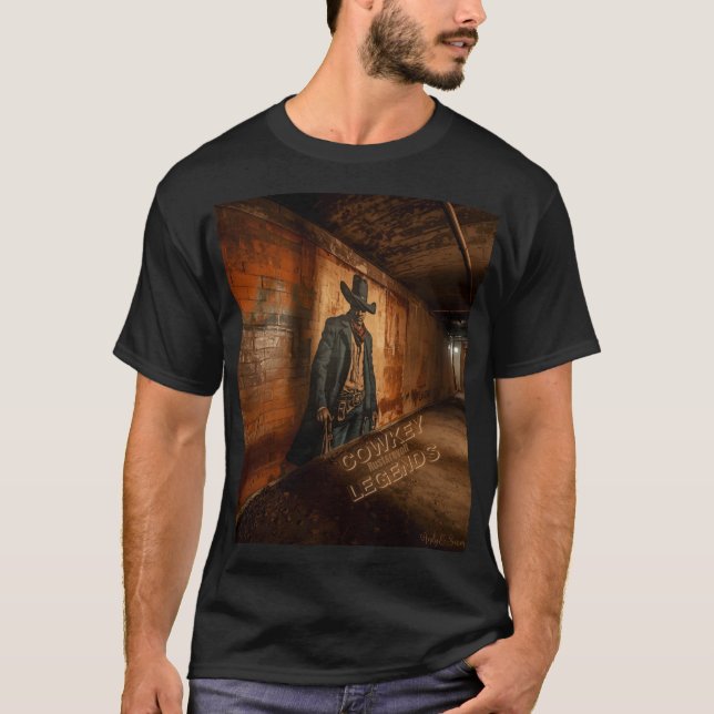 Undergroud Western Unisex Black T-shirt Cowkoy (Vorderseite)