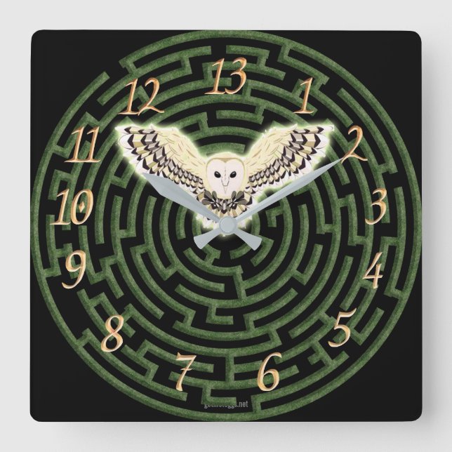 Underground Maze 13 Hour Quadratische Wanduhr (Vorderseite)