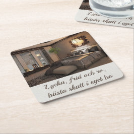 Underlägg — Eget bo Rechteckiger Pappuntersetzer