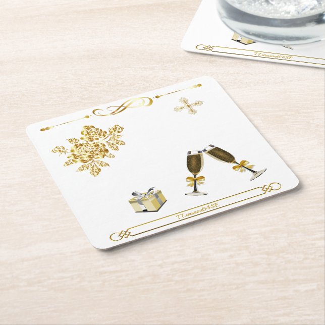 Underlägg — Party Rechteckiger Pappuntersetzer (angewinkelt)