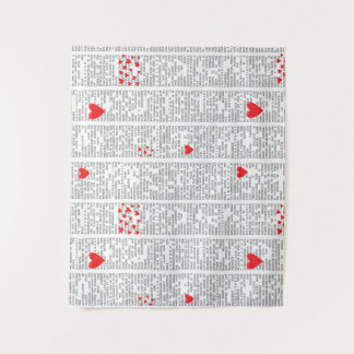 Understanding Love Book Page Tapestry Wandteppich