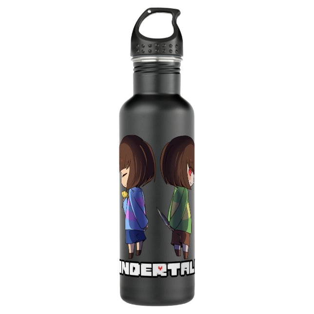 Undertale - chara and frisk  edelstahlflasche (Vorderseite)