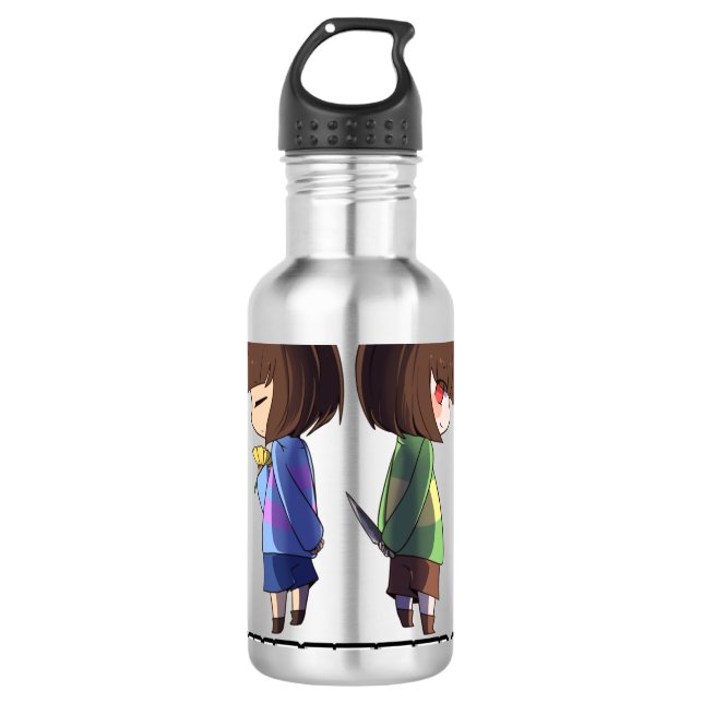 Undertale - chara and frisk  edelstahlflasche (Vorderseite)