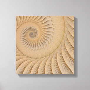 Undertow Tan Abstrakt Spiral Leinwanddruck