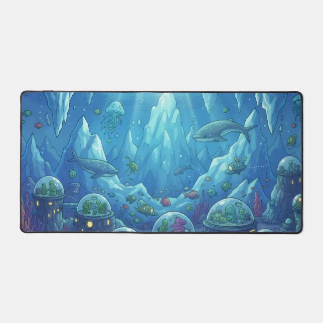 Underwater Alien City Schreibtischunterlage (Vorderseite)