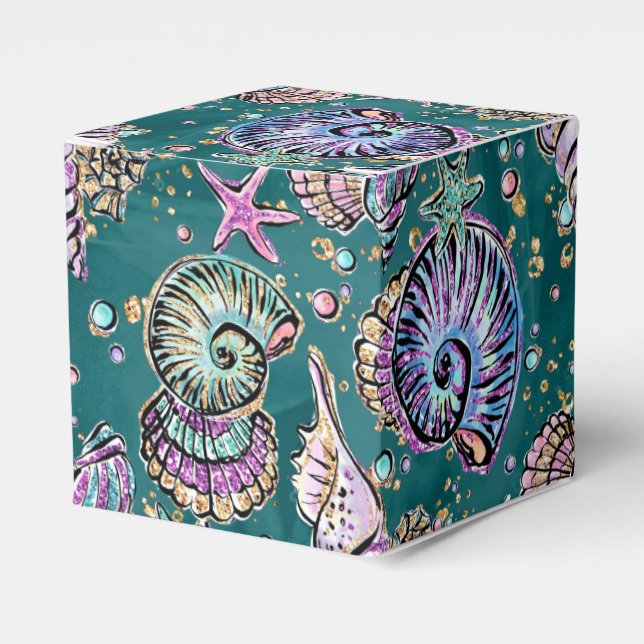 Underwater Aquamarin Luxe | Green Pastel Gold Seas Geschenkschachtel (Vorderseite)