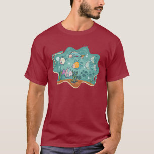 Underwater Ocean Life Cartoon T-Shirt