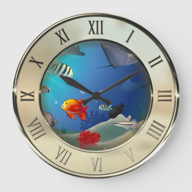 Underwater scene große wanduhr (Vorderseite)