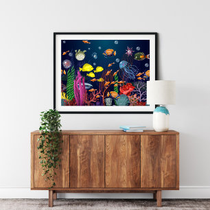 Underwater Sea Creature For Home Canvas Print Leinwanddruck