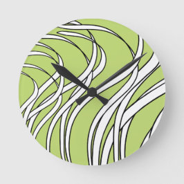 Underwater Wave lime green Runde Wanduhr