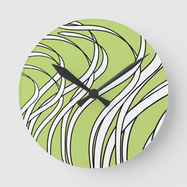 Underwater  Wave lime green Runde Wanduhr (Vorderseite)