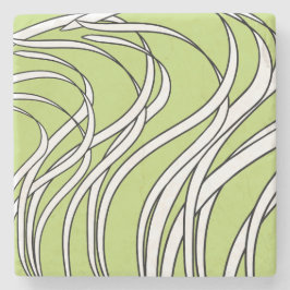 Underwater Wave lime green Steinuntersetzer