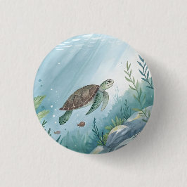Underwater world with turtle button