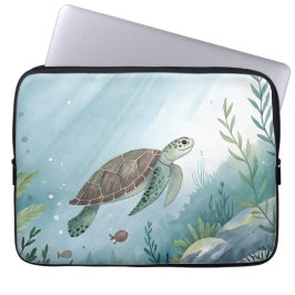 Underwater world with turtle laptopschutzhülle