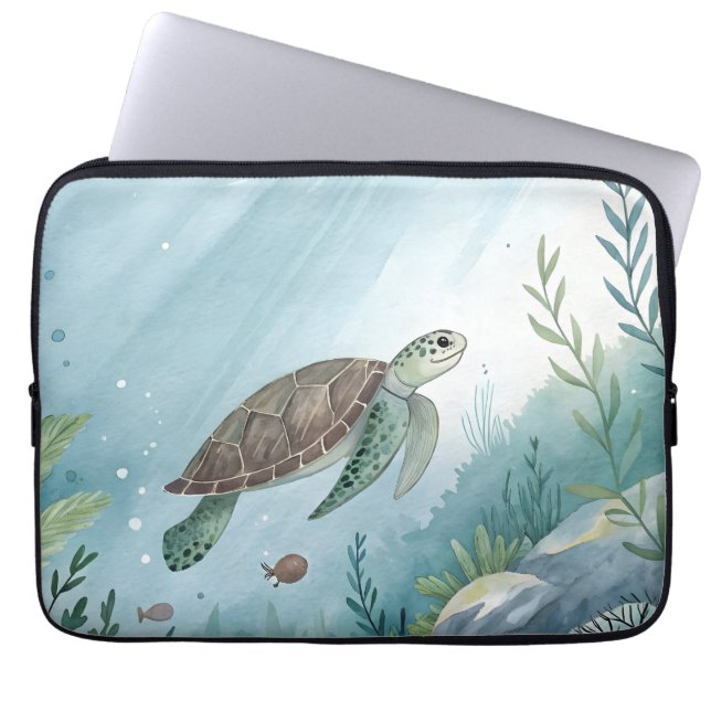 Underwater world with turtle laptopschutzhülle (Vorderseite)